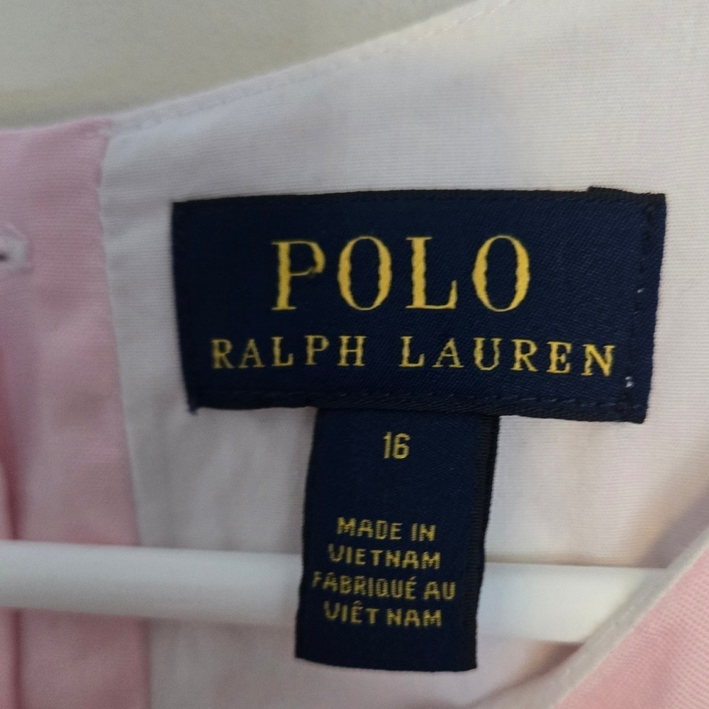 Polo Ralph Lauren Pink Daisy Embroidered Cotton Fit & Flare Dress Size 16 - Picture 5 of 8